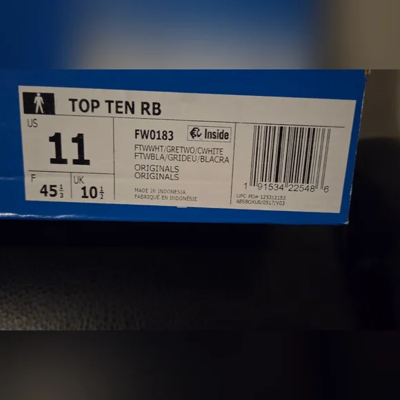 Top 10 RB Adidas Gray and White High-Top Sneakers - Picture 4 of 7